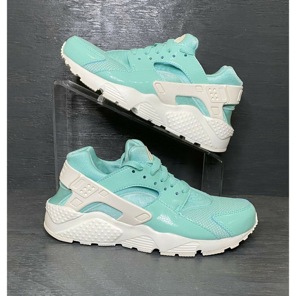NIKE HUARACHE RUN SPARKLE TROPICAL TWIST AQUA AV5104-300 Sz: 5.5Y WMNS Sz: 7